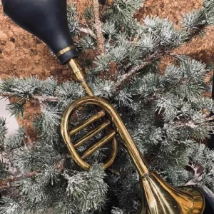 Juletrompet med bot / Gullmetall - 40cm