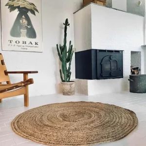 Jute gulvteppe Ø150 cm