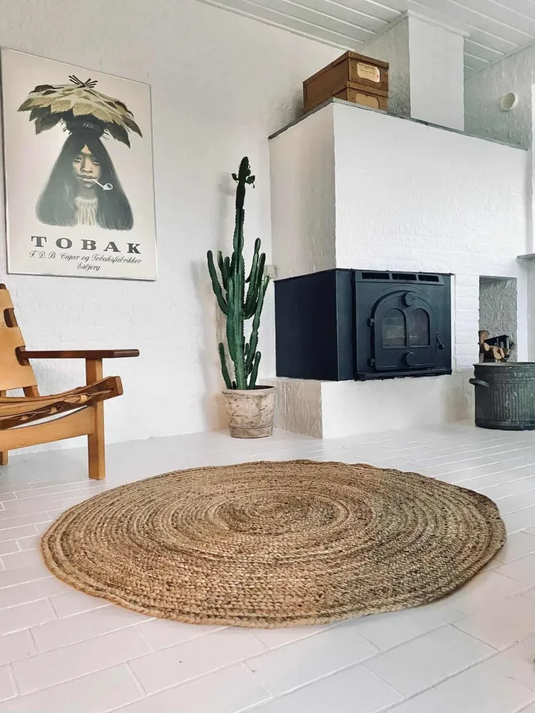 Jute gulvteppe Ø150 cm