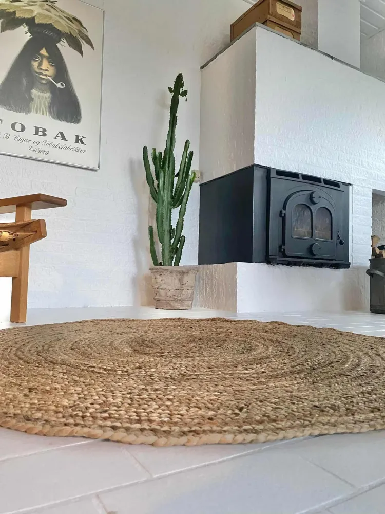 Jute gulvteppe Ø150 cm