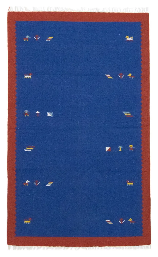 Kelim teppe - Trendy - 180 x 120 cm - blå