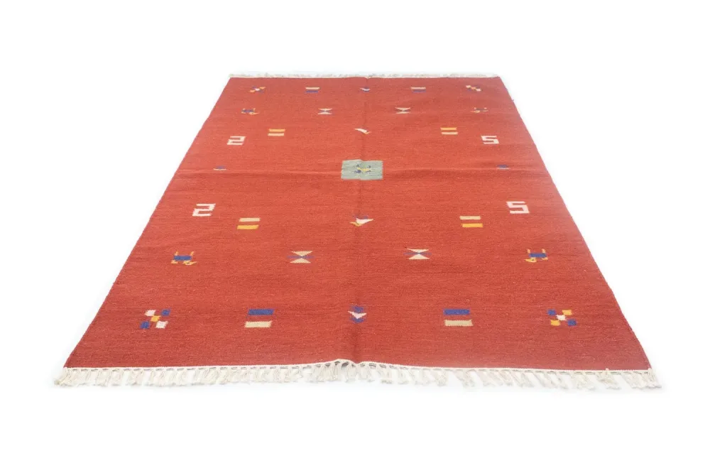 Kelim teppe - Trendy - 200 x 140 cm - rød