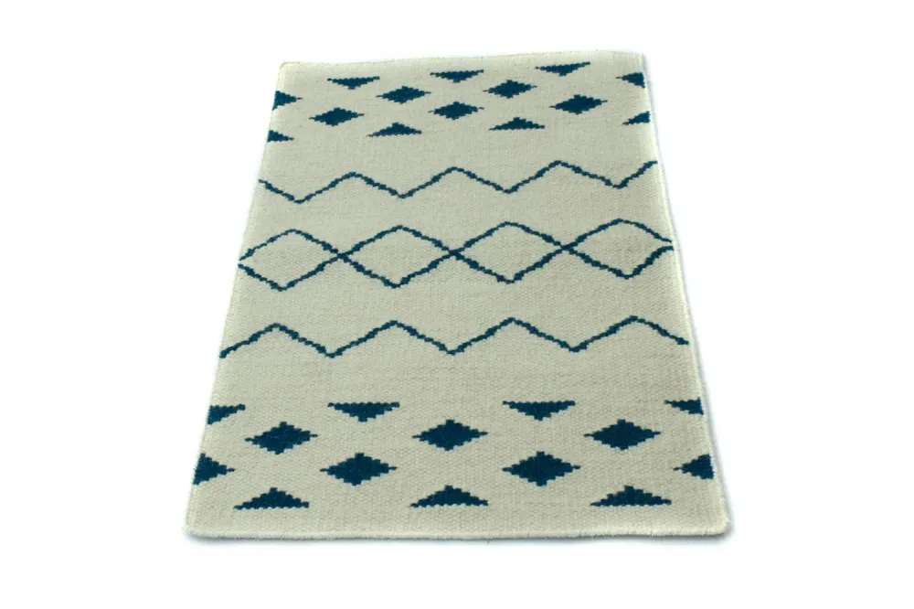 Kelim teppe - Trendy - 95 x 62 cm - blå