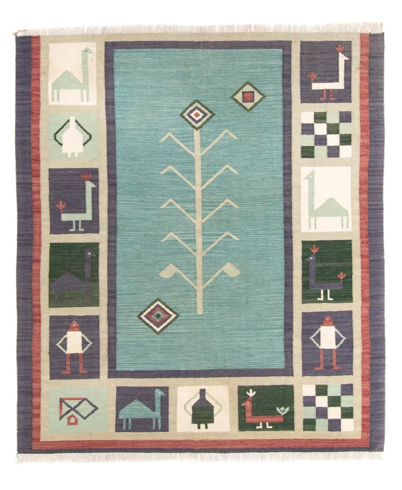 Kelim teppe - Trendy - 240 x 200 cm - lyseblå