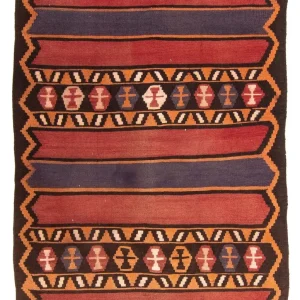 Kelimteppe - Gammelt - 180 x 140 cm - flerfarget