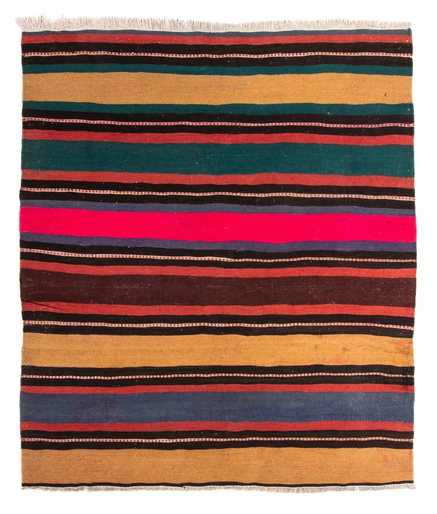 Kelimteppe - Gammelt - 190 x 175 cm - flerfarget