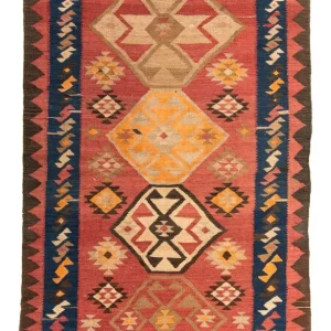 Kelimteppe - Gammelt - 200 x 110 cm - flerfarget