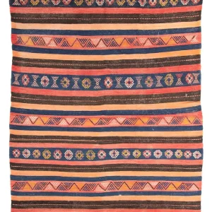 Kelimteppe - Gammelt - 220 x 155 cm - flerfarget
