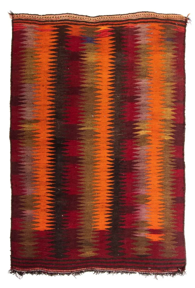 Kelimteppe - Gammelt - 225 x 150 cm - flerfarget