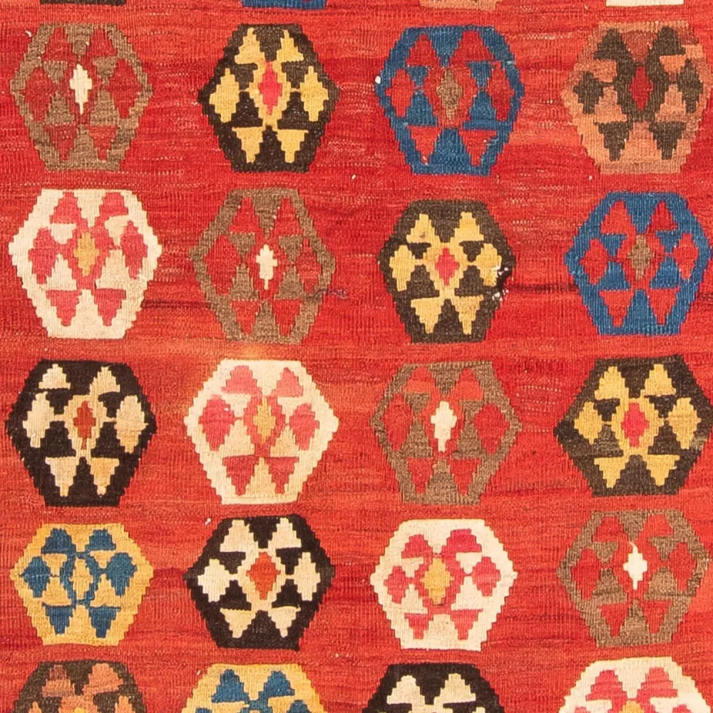 Kelimteppe - Gammelt - 230 x 150 cm - flerfarget