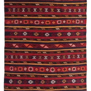 Kelimteppe - Gammelt - 250 x 145 cm - flerfarget