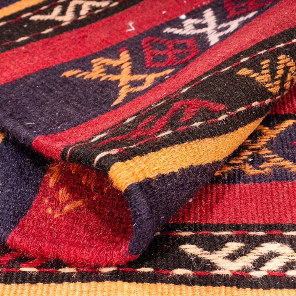 Kelimteppe - Gammelt - 250 x 145 cm - flerfarget