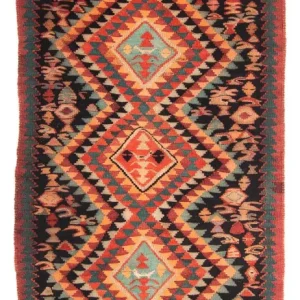 Kelimteppe - Gammelt - 260 x 130 cm - flerfarget