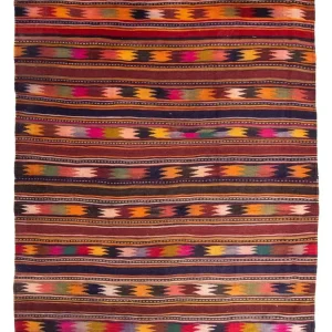Kelimteppe - Gammelt - 260 x 195 cm - flerfarget