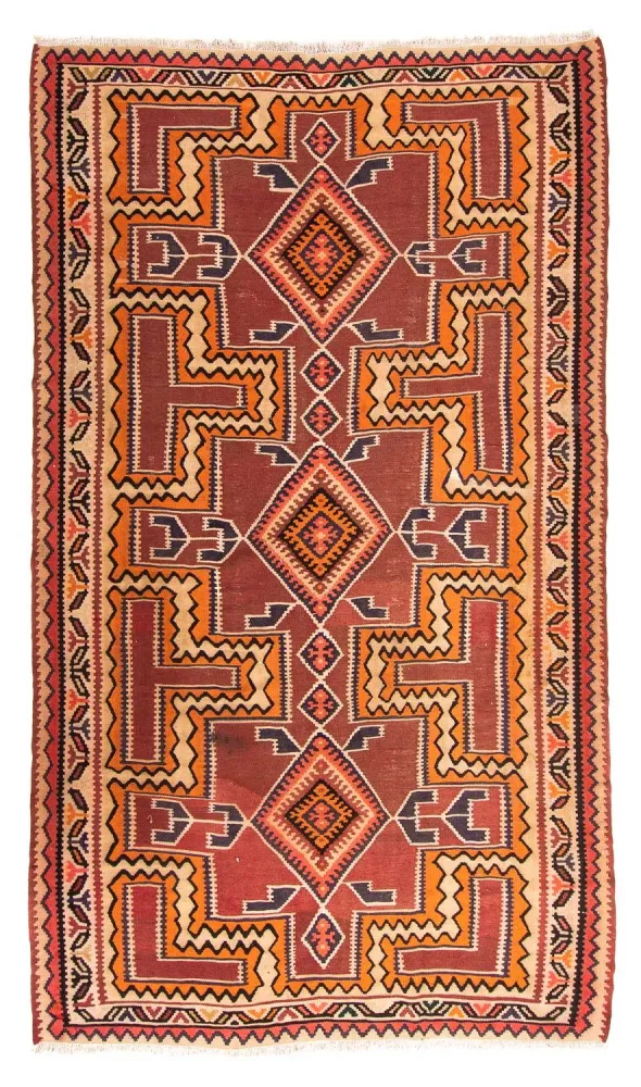 Kelimteppe - Gammelt - 285 x 180 cm - flerfarget