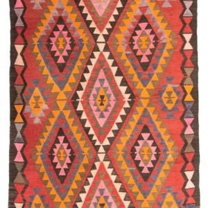 Kelimteppe - Gammelt - 300 x 180 cm - flerfarget