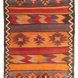 Kelimteppe - Gammelt - 310 x 160 cm - flerfarget
