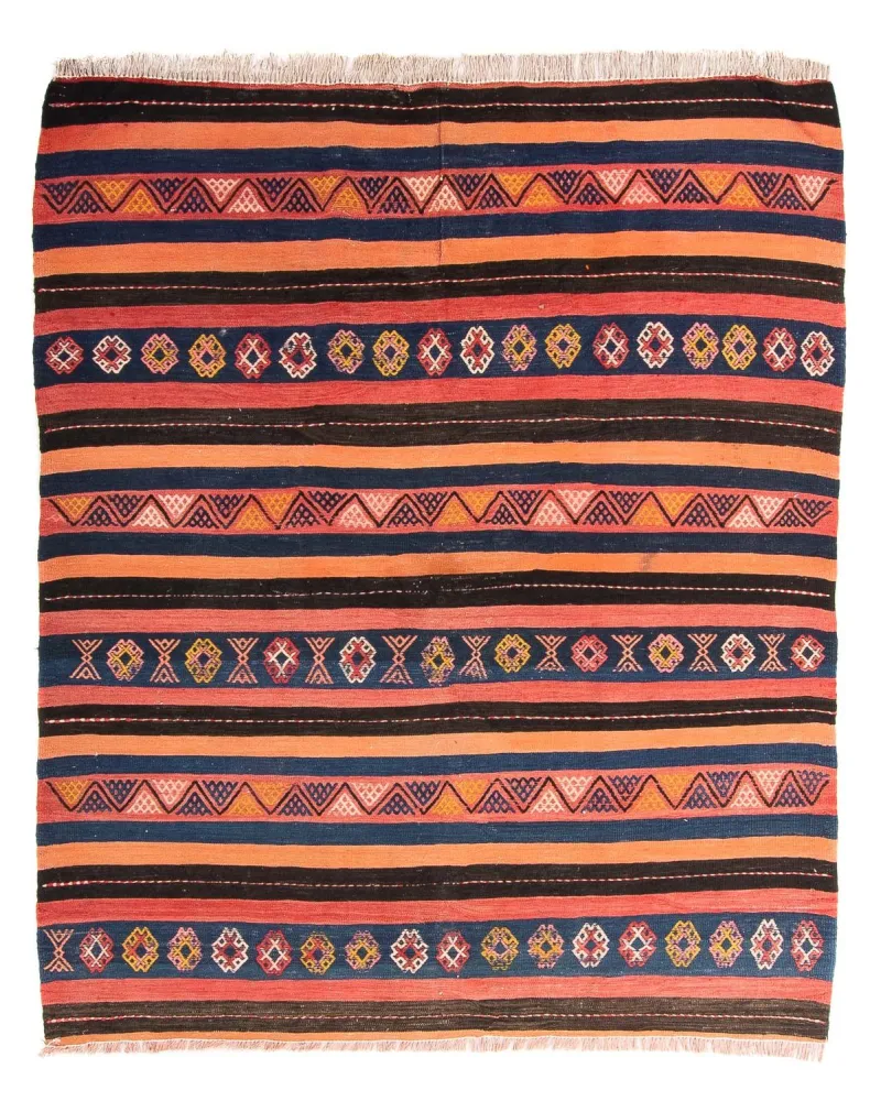 Kelimteppe - Gammelt square - 180 x 150 cm - flerfarget