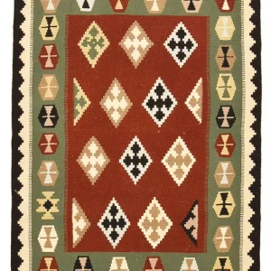 Kelimteppe - Orientalsk - 146 x 110 cm - flerfarget