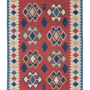 Kelimteppe - Orientalsk - 180 x 120 cm - mørk rød