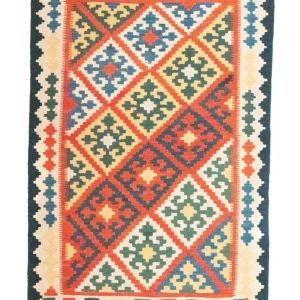 Kelimteppe - Orientalsk - 180 x 120 cm - oransje