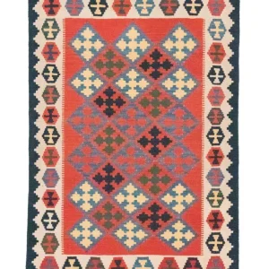 Kelimteppe - Orientalsk - 180 x 120 cm - oransje
