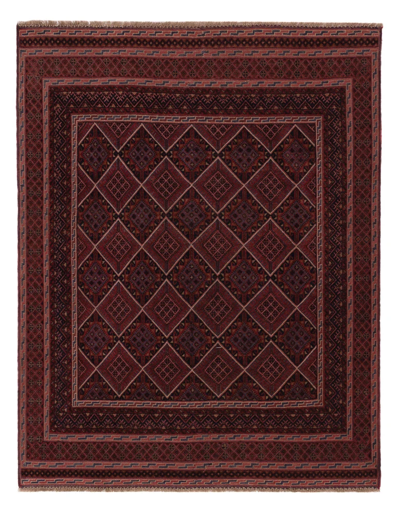 Kelimteppe - Orientalsk - 183 x 141 cm - mørk rød