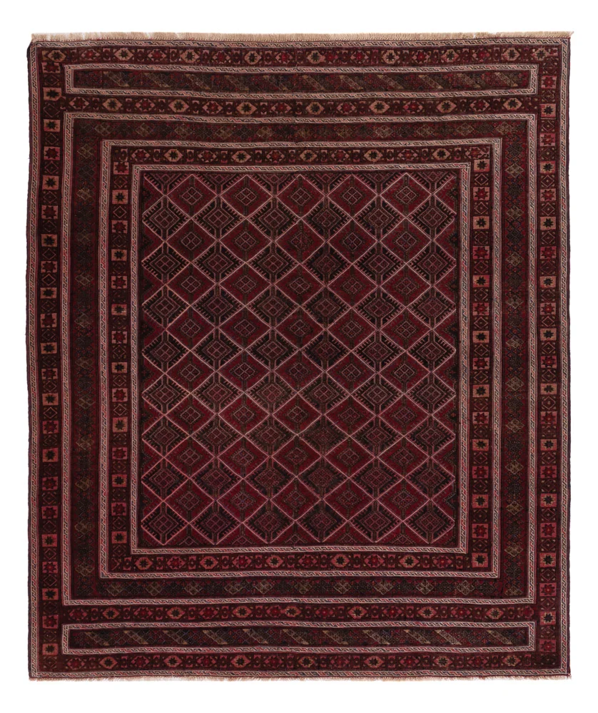 Kelimteppe - Orientalsk - 184 x 155 cm - mørk rød