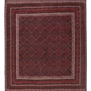 Kelimteppe - Orientalsk - 186 x 144 cm - mørk rød