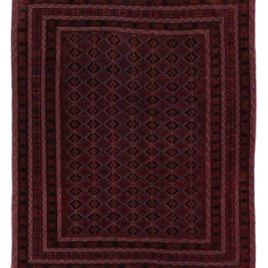 Kelimteppe - Orientalsk - 186 x 147 cm - mørk rød