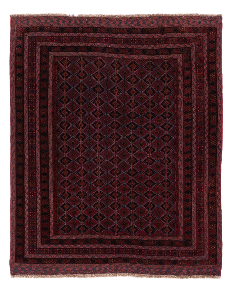 Kelimteppe - Orientalsk - 186 x 147 cm - mørk rød