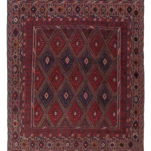 Kelimteppe - Orientalsk - 187 x 145 cm - mørk rød