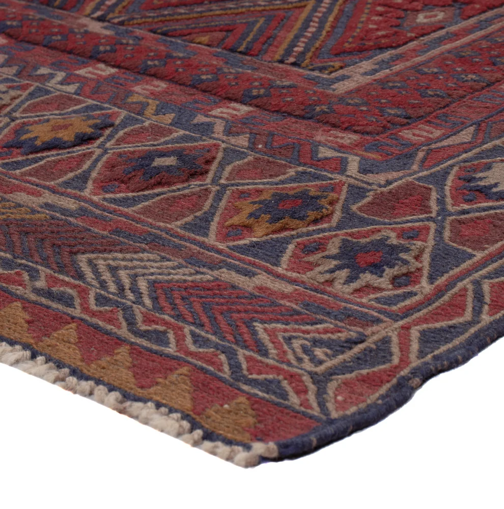 Kelimteppe - Orientalsk - 187 x 145 cm - mørk rød