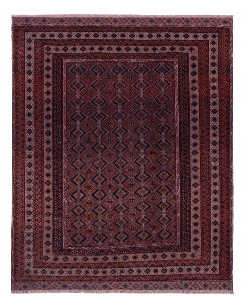 Kelimteppe - Orientalsk - 188 x 152 cm - mørk rød