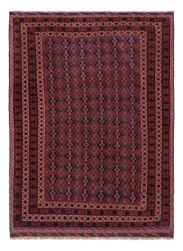Kelimteppe - Orientalsk - 190 x 140 cm - mørk rød