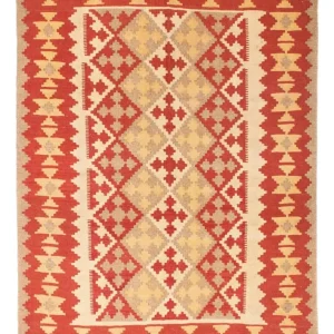 Kelimteppe - Orientalsk - 190 x 148 cm - oransje