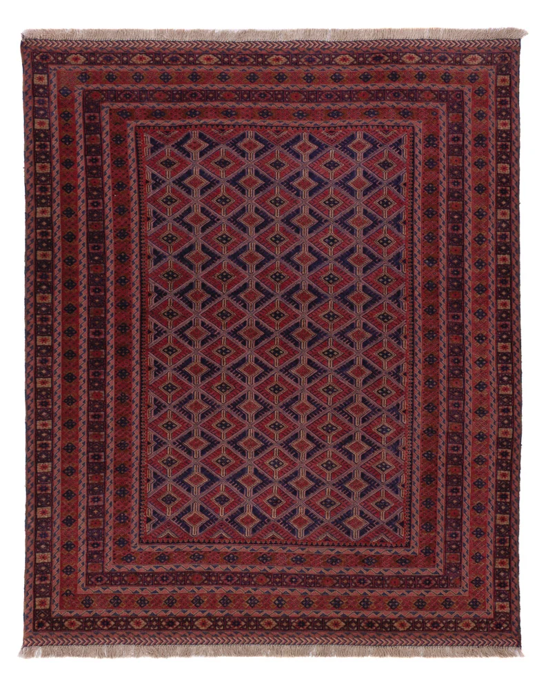Kelimteppe - Orientalsk - 190 x 151 cm - mørk rød