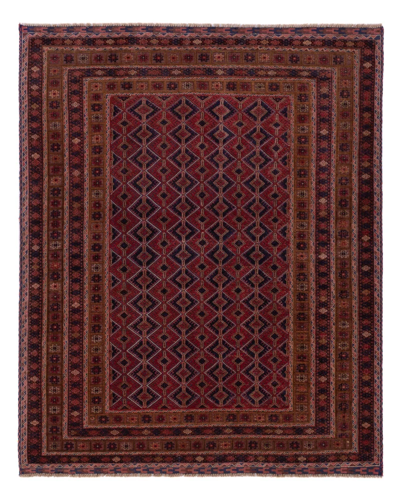 Kelimteppe - Orientalsk - 190 x 153 cm - mørk rød