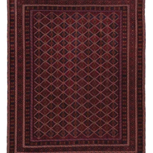 Kelimteppe - Orientalsk - 191 x 150 cm - mørk rød