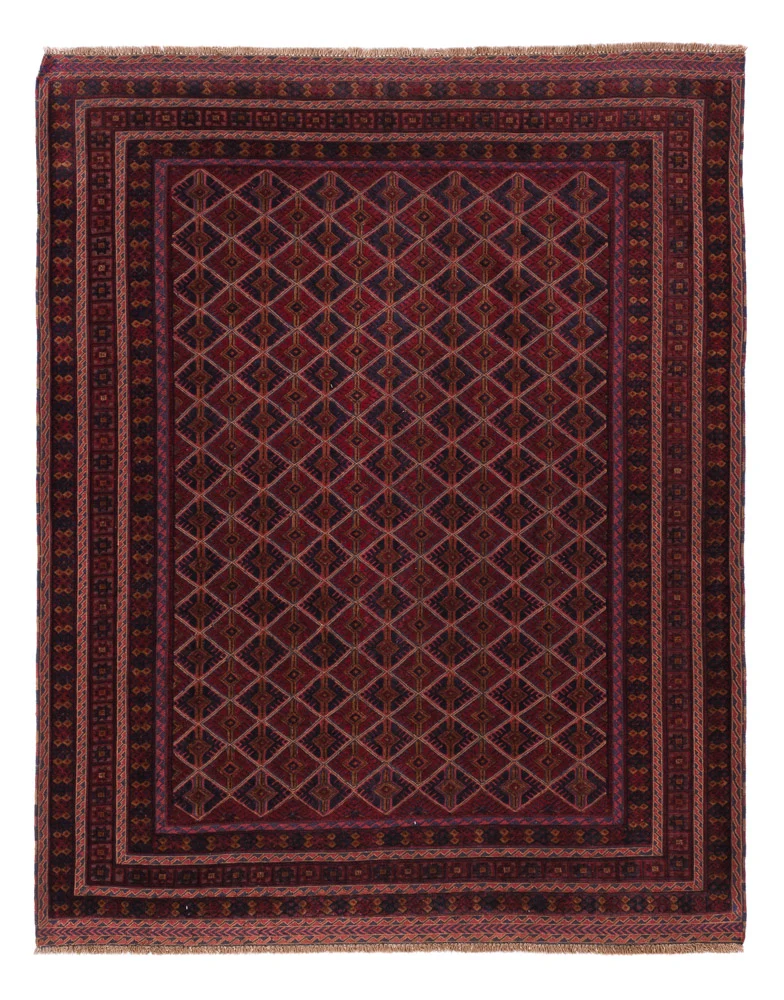 Kelimteppe - Orientalsk - 191 x 150 cm - mørk rød