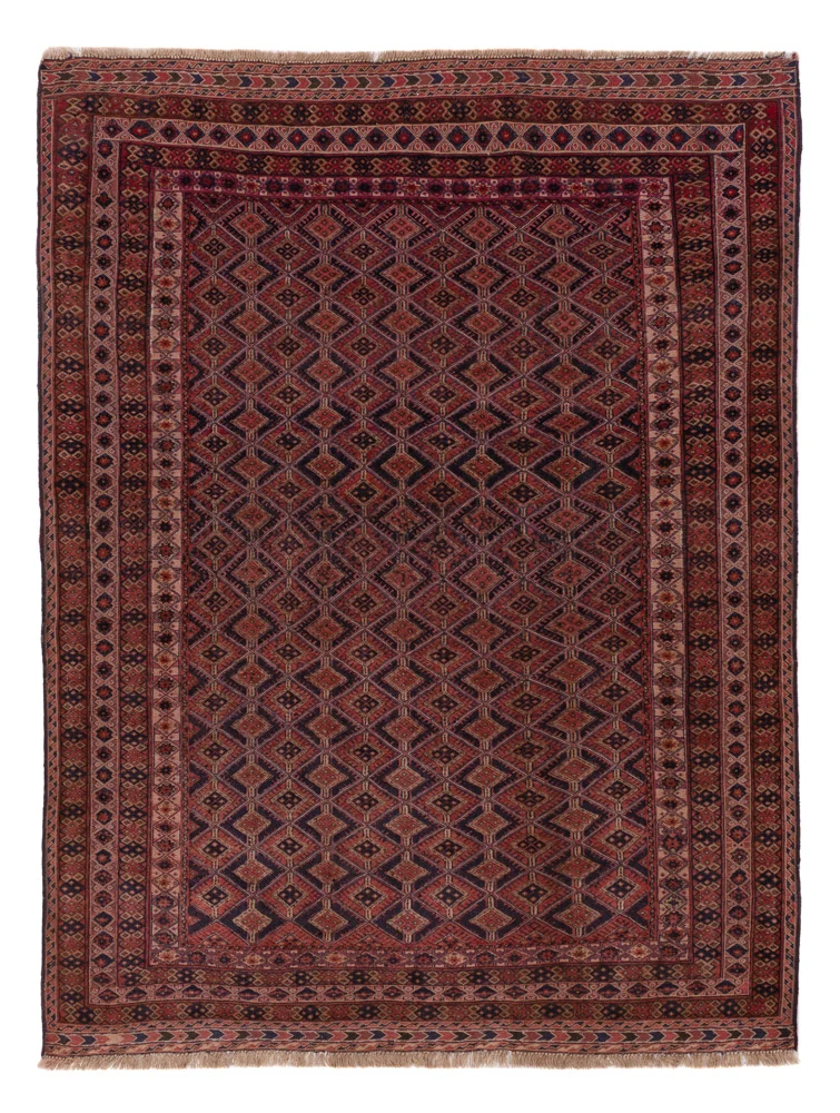 Kelimteppe - Orientalsk - 192 x 150 cm - mørk rød