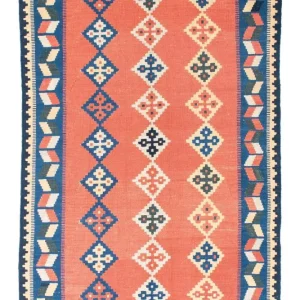 Kelimteppe - Orientalsk - 193 x 135 cm - oransje