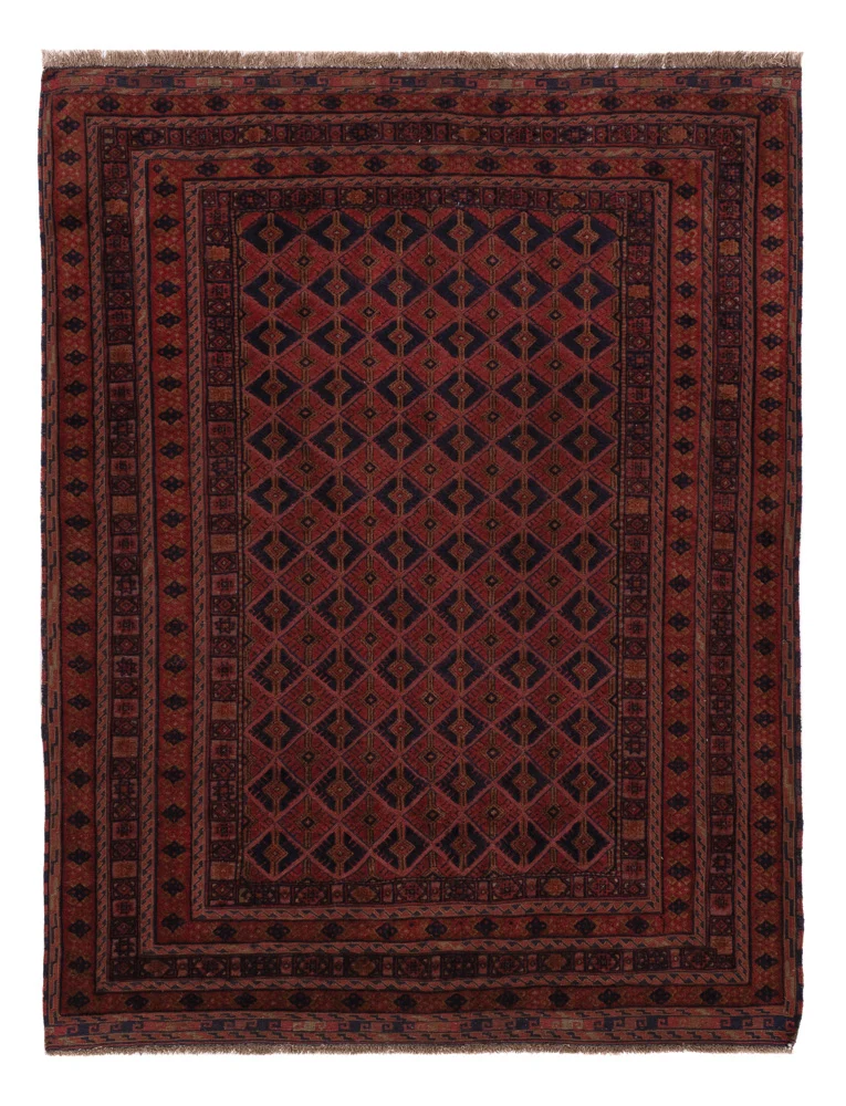 Kelimteppe - Orientalsk - 193 x 148 cm - mørk rød