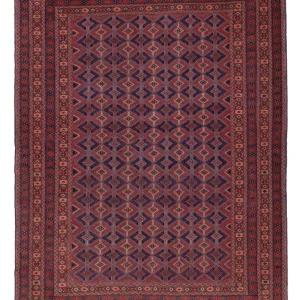 Kelimteppe - Orientalsk - 193 x 149 cm - mørk rød