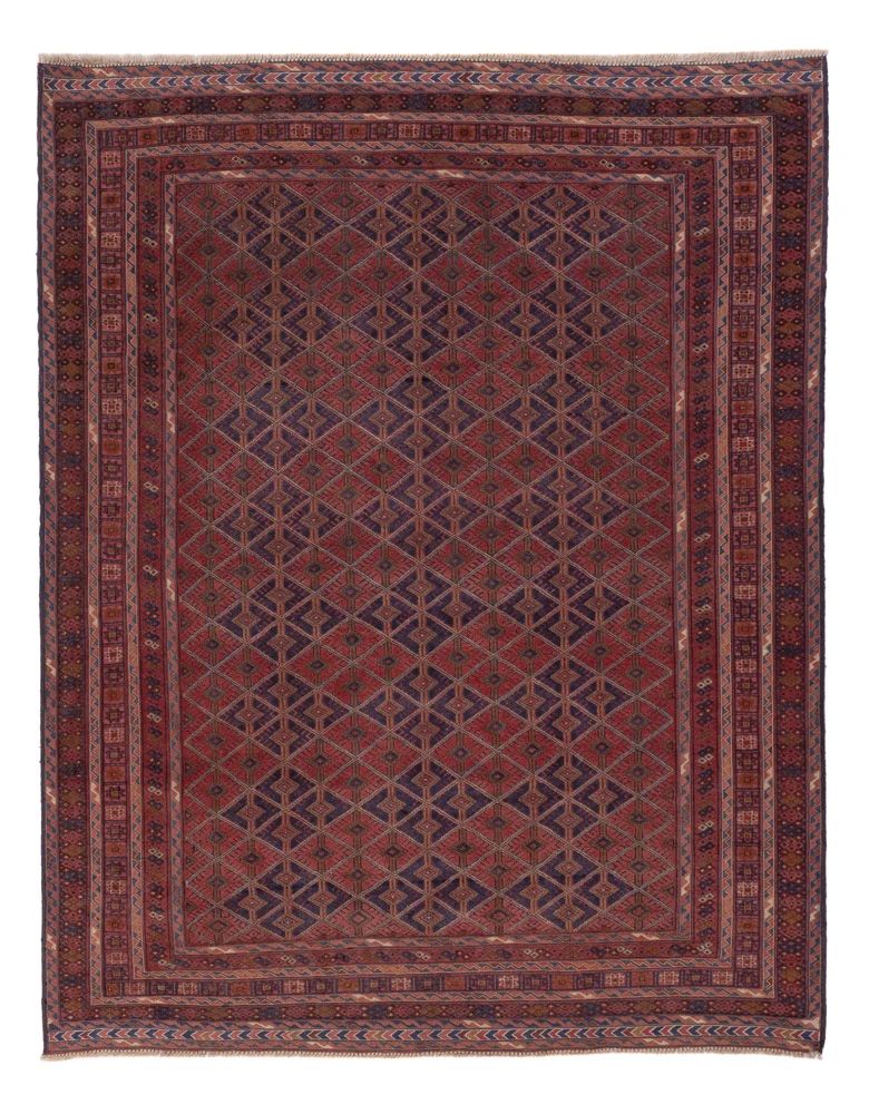 Kelimteppe - Orientalsk - 193 x 154 cm - mørk rød