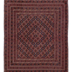 Kelimteppe - Orientalsk - 193 x 159 cm - mørk rød