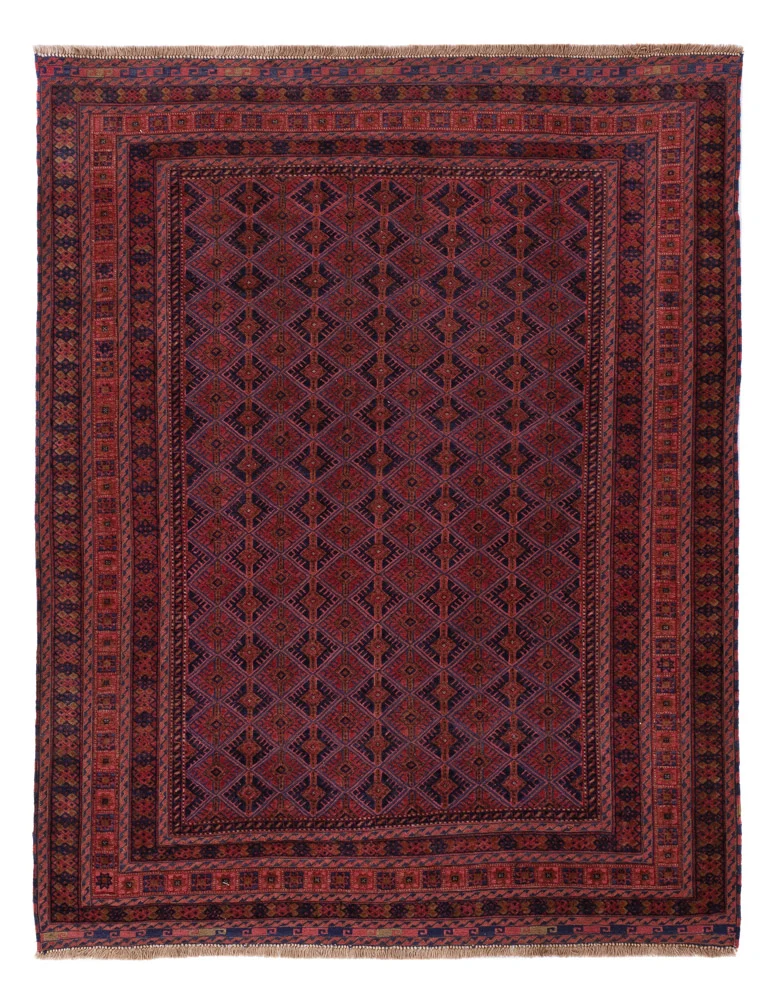 Kelimteppe - Orientalsk - 194 x 152 cm - mørk rød