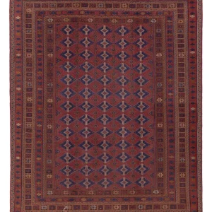 Kelimteppe - Orientalsk - 194 x 156 cm - mørk rød