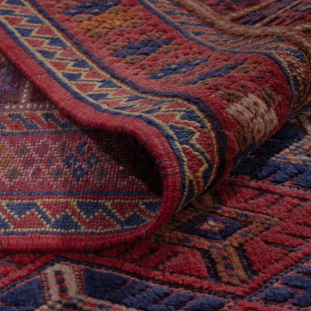 Kelimteppe - Orientalsk - 194 x 156 cm - mørk rød