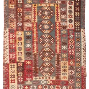 Kelimteppe - Orientalsk - 195 x 145 cm - flerfarget